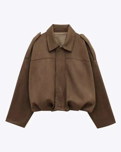 Avery | Elegante Wildleder-Bomberjacke