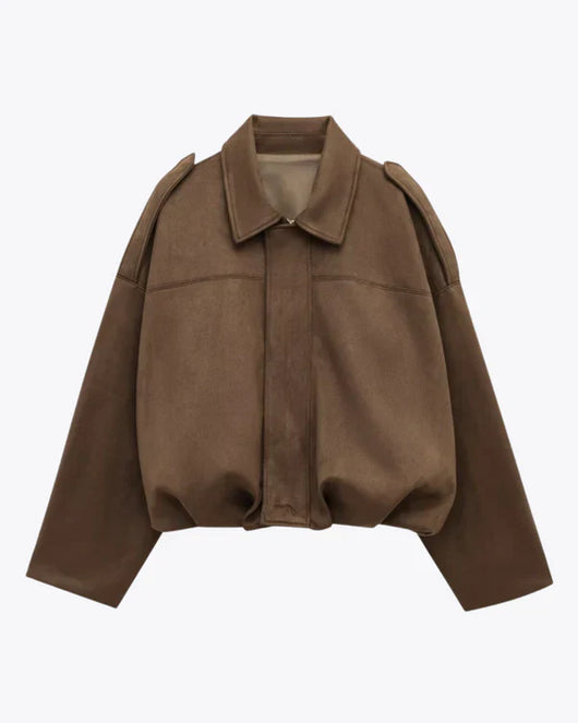 Avery | Elegante Wildleder-Bomberjacke